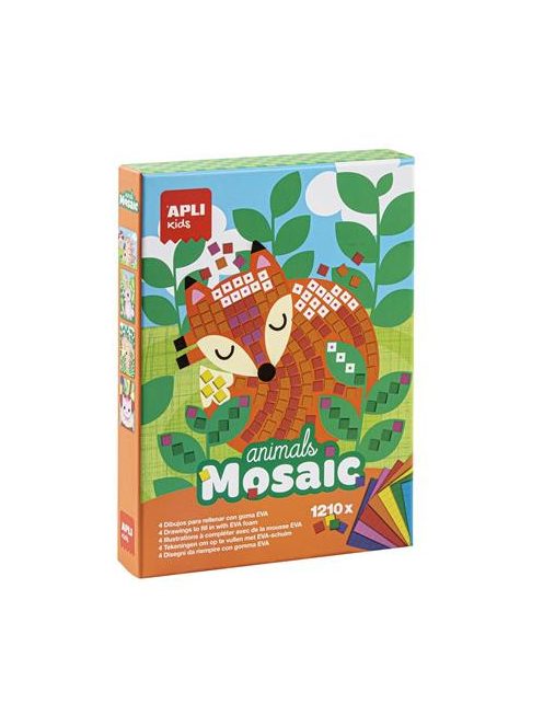 Mozaikos képkészítő készlet, APLI Kids "Animals Mosaic", erdei állatok (LCA14289)