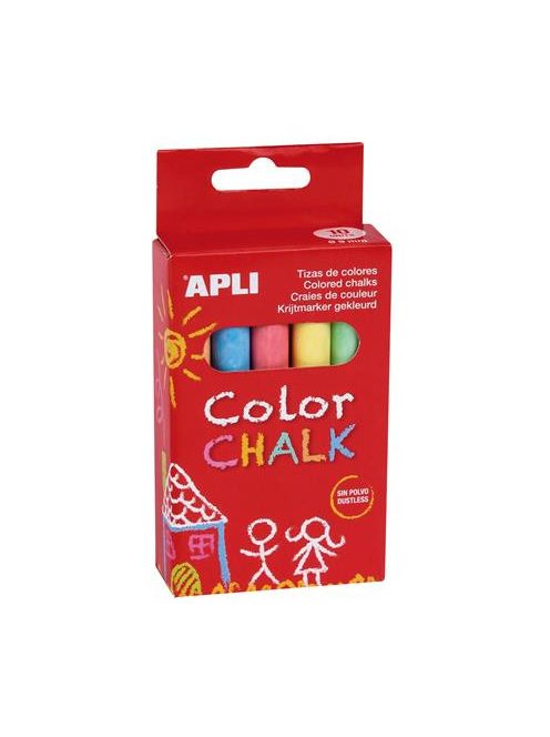 Táblakréta, kerek, 10 darabos, APLI, vegyes színek (LCA14574)