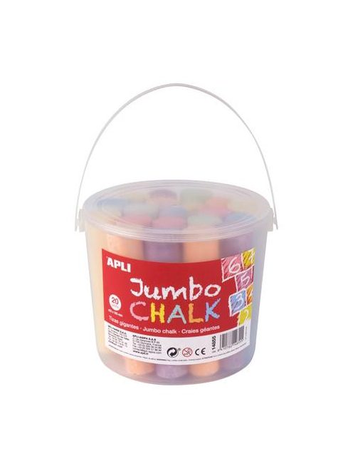 Aszfaltkréta, kerek, jumbo, 20 darabos, APLI, vegyes színek (LCA14855)