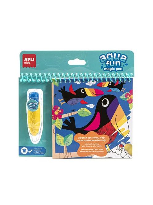 Színezőfüzet, vízbázisú, APLI Kids "Aqua Fun", dzsungel (LCA15225)