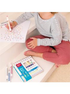   Filctoll készlet, nyomda, APLI Kids "Markers Duo Stamps", 10 különböző szín és minta (LCA16807)