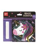Képkarcoló füzet, APLI Kids "Magic Scratch", unikornis (LCA17150)