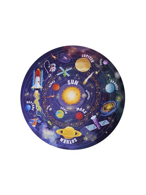 Puzzle, kör alakú, 48 darabos, APLI Kids "Circular Puzzle", csillagrendszer (LCA18200)