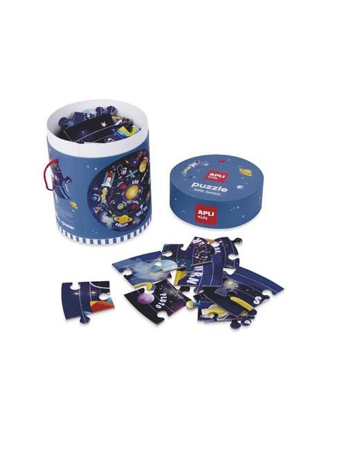 Puzzle, kör alakú, 48 darabos, APLI Kids "Circular Puzzle", csillagrendszer (LCA18200)