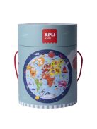 Puzzle, kör alakú, 48 darabos, APLI Kids "Circular Puzzle", világtérkép (LCA18201)
