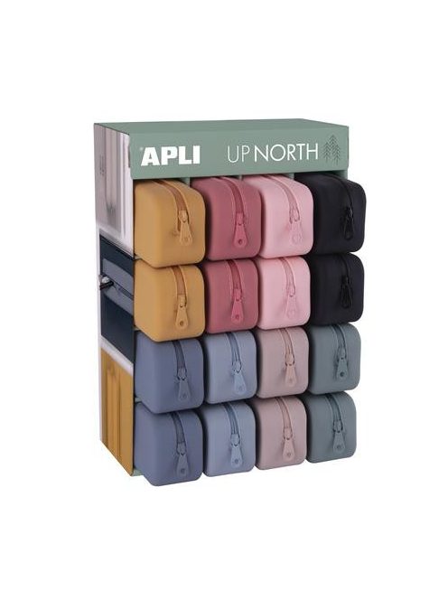 Tolltartó display, cipzáras, szilikon, APLI "Up North", vegyes színek (LCA19498)