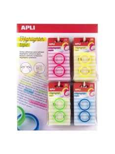   Szövegkiemelő szalag display, 32 db, APLI, különböző színekben (LCA19665)