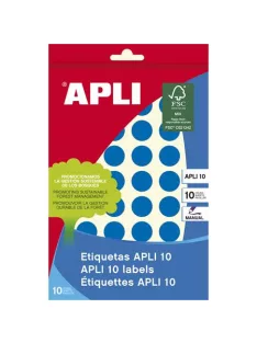   Etikett, 16 mm kör, kézzel írható, színes, APLI, kék, 432 etikett/csomag, APLI
