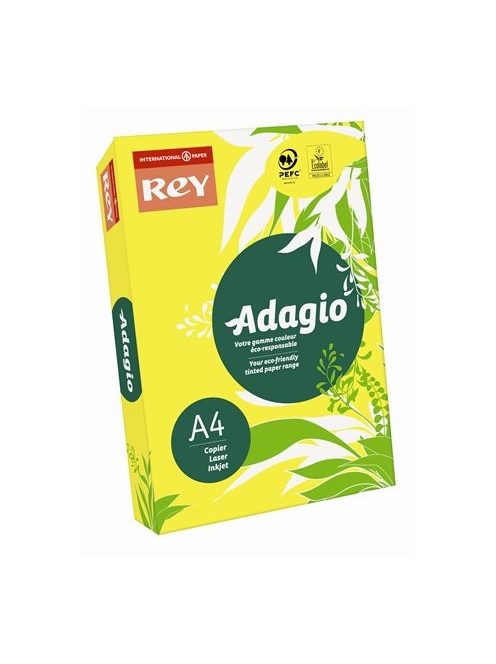 Fénymásolópapír, színes, A4, 160 g, REY "Adagio", intenzív sárga (LIPAD416IS)