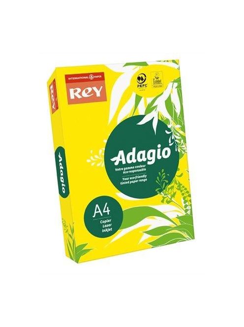 Másolópapír, színes, A4, 80 g, REY "Adagio", intenzív sárga (LIPAD48IS) (LIPAD48IS)