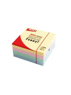   Öntapadó jegyzettömb, 75x75 mm, 400 lap, APLI "Funny", pasztell (LNP10972)