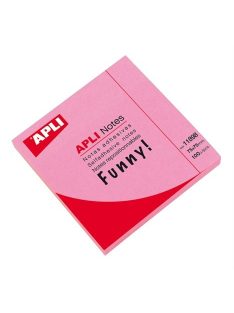   Öntapadó jegyzettömb, 75x75 mm, 100 lap, APLI "Funny", neon rózsaszín (LNP11898)
