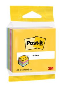   Öntapadó jegyzettömb, 51x51 mm, 400 lap, bliszteres, 3M POSTIT, ultra színek (LP2012MUC)