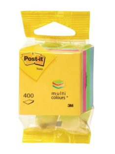   Öntapadó jegyzettömb, 51x51 mm, 400 lap, bliszteres, 3M POSTIT, ultra színek (LP2012MUC)