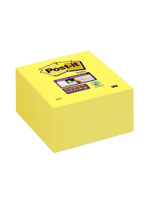 Öntapadó jegyzettömb, 76x76 mm, 350 lap, 3M POSTIT "Super Sticky", sárga (LP2028SS)