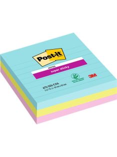   Öntapadó jegyzettömb, vonalas, 3x70 lap, 101x101 mm, 3M POSTIT "Super Sticky Cosmic", vegyes színek (LP34643)