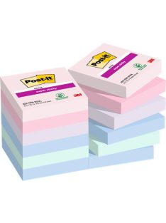   Öntapadó jegyzettömb, 48x48 mm, 12x90 lap, 3M POSTIT "Super Sticky Soulful", vegyes színek (LP62212SSOUL)