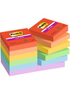   Öntapadó jegyzettömb, 48x48 mm, 12x90 lap, 3M POSTIT "Super Sticky Playful", vegyes színek (LP62212SSPLA)