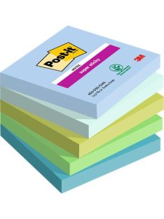   Öntapadó jegyzettömb, 76x76 mm, 5x90 lap, 3M POSTIT "Super Sticky Oasis", vegyes színek (LP6545SSOAS)