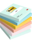 Öntapadó jegyzettömb, 76x76 mm, 6x100 lap, 3M POSTIT "Beachside", vegyes színek (LP6546BEA)