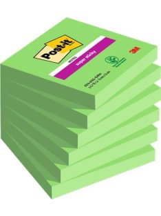   Öntapadó jegyzettömb, 76x76 mm, 6x90 lap, 3M POSTIT "Super Sticky", zöld (LP6546SSGRN)