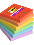 Öntapadó jegyzettömb, 76x76 mm, 6x90 lap, 3M POSTIT "Super Sticky Playful", vegyes színek (LP6546SSPLA)