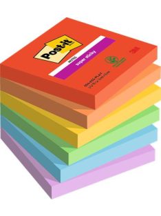   Öntapadó jegyzettömb, 76x76 mm, 6x90 lap, 3M POSTIT "Super Sticky Playful", vegyes színek (LP6546SSPLA)