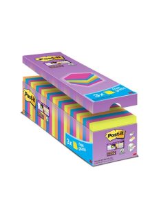   Öntapadó jegyzettömb csomag, 76x76 mm, 24x90 lap, 3M POSTIT "Super Sticky", vegyes (LP654P24CS)
