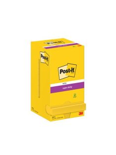   Öntapadó jegyzettömb, 76x76 mm, 12x90 lap, 3M POSTIT "Super Sticky", ultra sárga (LP654S12)
