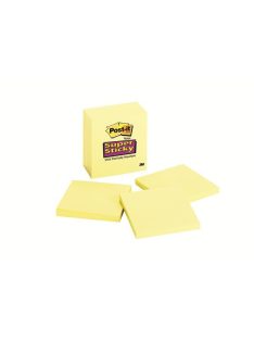  Öntapadó jegyzettömb, 76x76 mm, 90 lap, 3M POSTIT "Super Sticky", kanári sárga (LP654SSCY)
