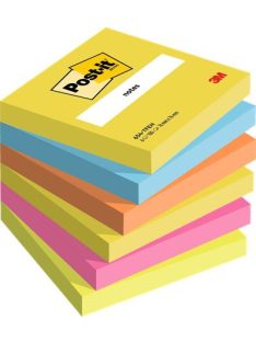   Öntapadó jegyzettömb, 76x76 mm, 6x100 lap, 3M POSTIT "Energetic", vegyes  színek (LP654TFEN)