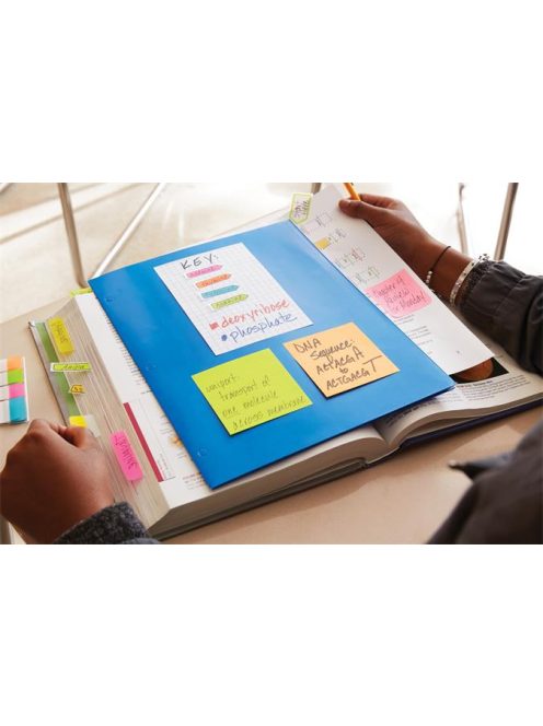 Öntapadó jegyzettömb, 76x76 mm, 6x100 lap, 3M POSTIT "Energetic", vegyes  színek (LP654TFEN)