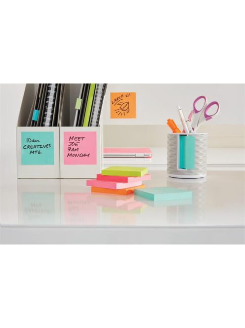 Öntapadó jegyzettömb, 76x127 mm, 6x100 lap, 3M POSTIT "Beachside", vegyes színek (LP6556BEA)