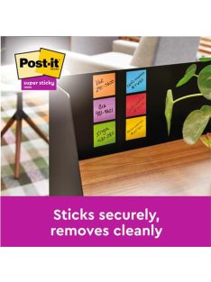  Öntapadó jegyzettömb, 76x127 mm, 6x90 lap, 3M POSTIT "Super Sticky Playful", vegyes színek (LP6556SSPLA)