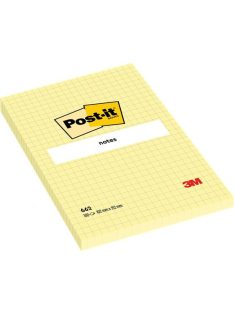   Öntapadó jegyzettömb, 102x152 mm, 100 lap, kockás, 3M POSTIT, sárga (LP6621)