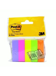   Jelölőcímke, papír, 5x100 lap, 15x50 mm, 3M POSTIT, vegyes (LP6705)