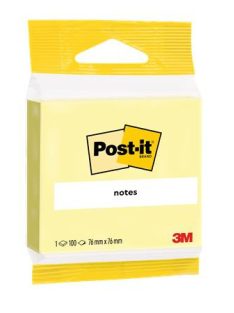   Öntapadó jegyzettömb, 76x76 mm, 100 lap, 3M POSTIT, sárga (LP6820B)
