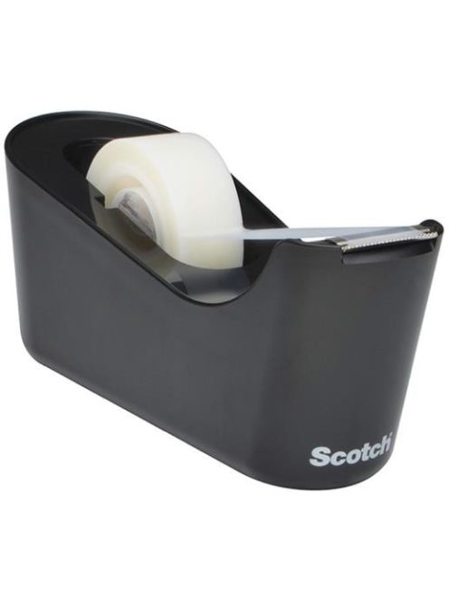 Ragasztószalag-adagoló, asztali, feltöltött, 3M SCOTCH "C18", fekete (LPC180453)