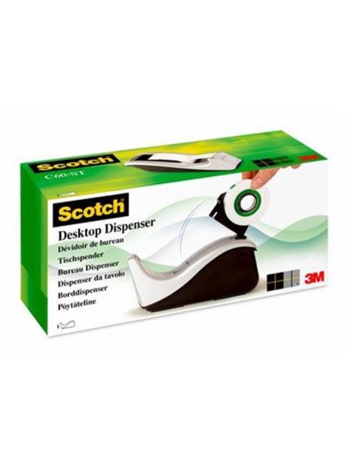 Ragasztószalag-adagoló, asztali, 3M SCOTCH "C60", ezüst (LPC60ST)