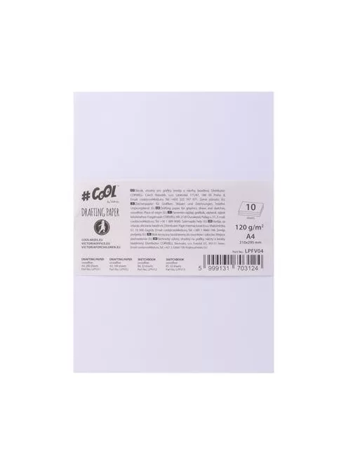 Rajzlap, famentes, A4, 120 g/m2, COOL BY VICTORIA (LPFV04)
