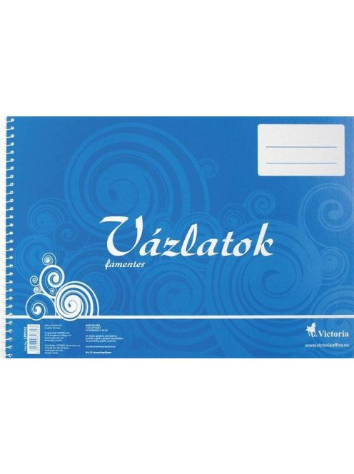 Vázlatfüzet, famentes, B4, spirál, 32 lap, COOL BY VICTORIA (LPFV12)