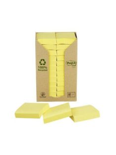  Öntapadó jegyzettömb, 38x51 mm, 24x100 lap, környezetbarát, 3M POSTIT, sárga (LPK6531T)