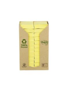   Öntapadó jegyzettömb, 38x51 mm, 24x100 lap, környezetbarát, 3M POSTIT, sárga (LPK6531T)