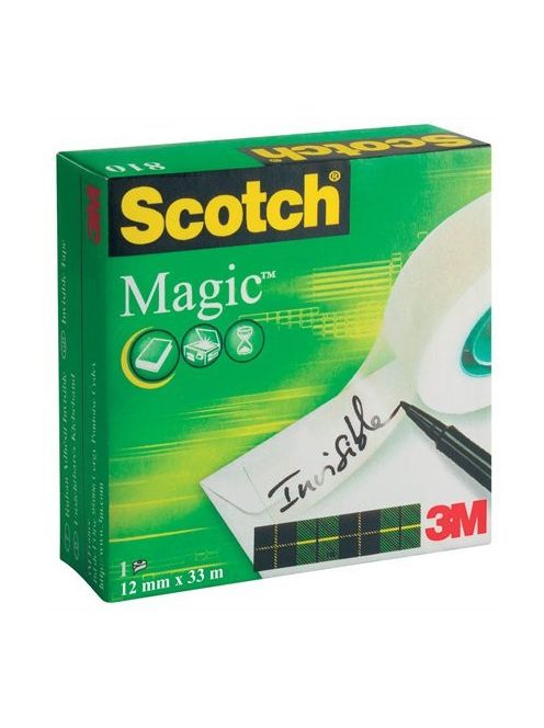 Ragasztószalag, 12 mm x 33 m, 3M SCOTCH "Magic Tape 810" (LPM810)