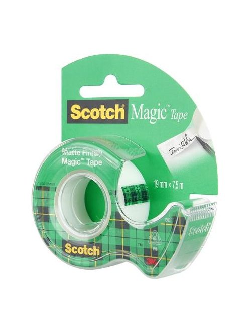 Ragasztószalag, adagolón, kézi, 19 mm x 7,5 m, 3M SCOTCH "Magic Tape 810" (LPM81975D)