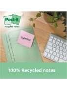 Öntapadó jegyzettömb, 38x51 mm, 24x100 lap, környezetbarát, 3M POSTIT "Nature", vegyes pasztell színek (LPN6531RPT)