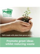 Öntapadó jegyzettömb, 38x51 mm, 24x100 lap, környezetbarát, 3M POSTIT "Nature", vegyes pasztell színek (LPN6531RPT)