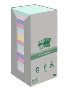   Öntapadó jegyzettömb, 76x76 mm, 16x100 lap, környezetbarát, 3M POSTIT "Nature", vegyes pasztell színek (LPN6541RPT)