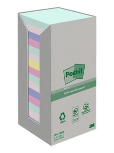   Öntapadó jegyzettömb, 76x76 mm, 16x100 lap, környezetbarát, 3M POSTIT "Nature", vegyes pasztell színek (LPN6541RPT)