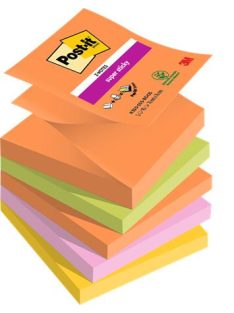   Öntapadó jegyzettömb, "Z", 76x76 mm, 5x90 lap, 3M POSTIT "Super Sticky Boots", vegyes színek (LPR3305SSBO)